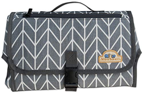 Image of BlueSnail Portable Changing Pad with Cushioned Pad,Diaper Clutch,Lightweight Travel Station Kit for Baby Diapering (Gray Arrow)