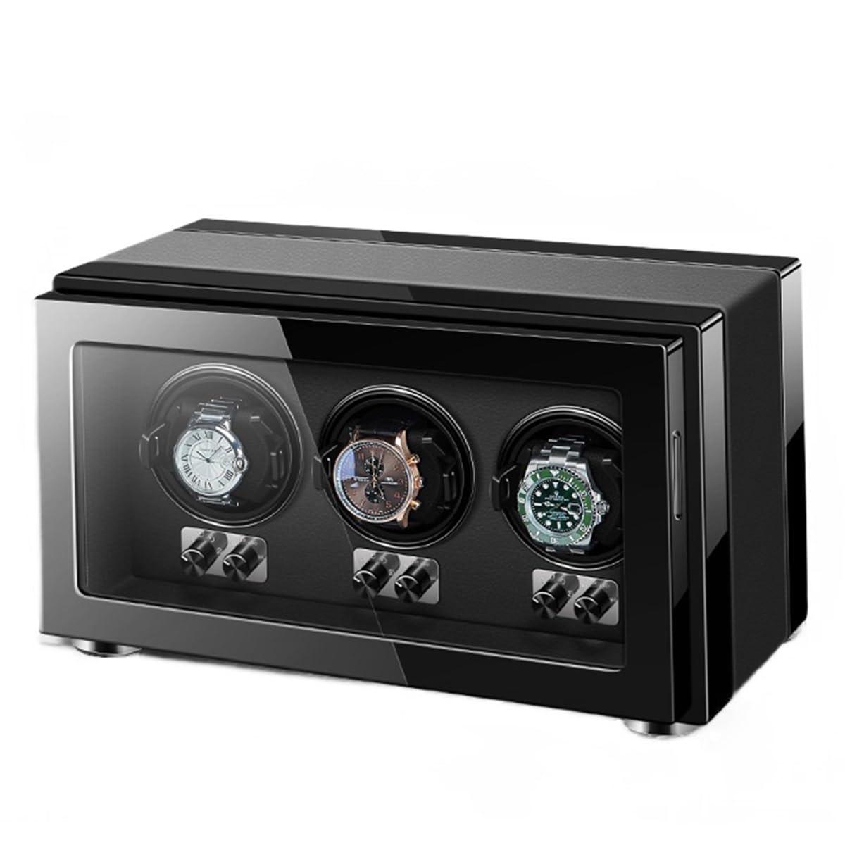 EHVYBDX Watch Winder for Automatic Watches Solid Wooden Box for 3 Automatic Watches with Quiet Motors for Women's and Men's Watches