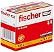 fischer Spreizdübel S 6, Dübel mit 2-fach-Spreizung zum Befestigen von Bildern, Briefkästen, Leuchten, uvm. in Beton, Vollziegel und Naturstein, 100 Stück