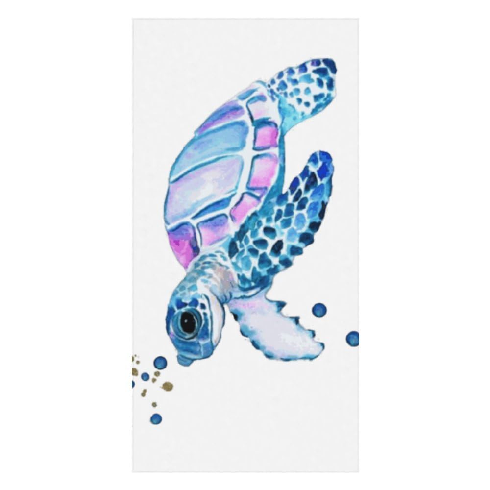 Serviette de plage tortue de mer compacte pour le sport et la natation