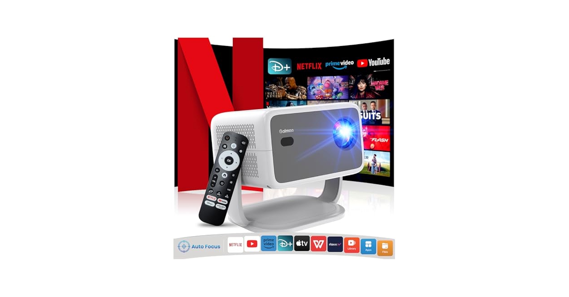 Amazon.com: Projector [NetfIix Official/Auto Focus/360