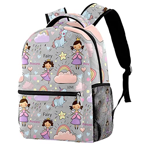Sac à dos licorne violet étudiant grand sac à livres avec poches