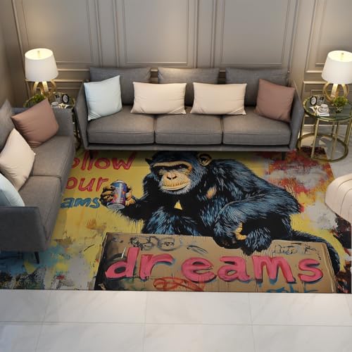 Tapis antidérapant lavable en machine 100x150cm graffiti