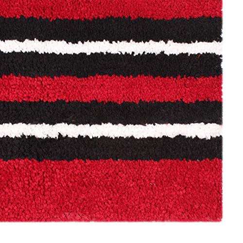 Image of Flooring India Co Floor Runner Super Soft, Anti Slip Stripe Mats (Maroon, 58x140 cm) Pack of 1
