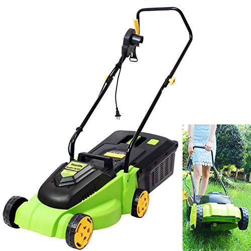 Elektro- Rasenmäher 1600 W,12.6 Inches Schnittbreite, Thöhenverstellung 25-55 mm, Anwendbar Bereich 500-1000 Quadrat Meter Passend für Alles