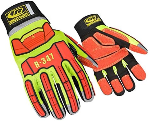 Ringers Gloves R-347 Rescue Glove, Protection in High Intensity Jobs - First Responders, Rescue, Extrication, Hi-Vis, Small