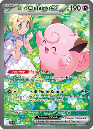 Amazon.com: Pokemon - Lillie Clefairy ex 184/159 – Journey Together –  Special Illustration Rare – SIR – Foil Single Card : Toys & Games