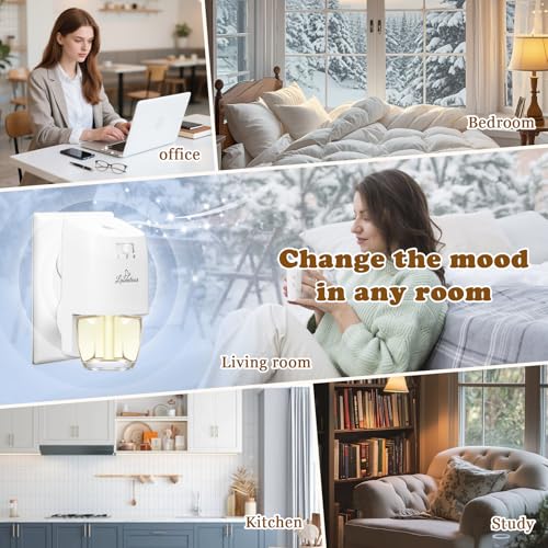 Image of Plug In Air Freshener Refills, 12ct, Wall Plug In Refill for Summer | Vanilla Almond Biscuit, Cashmere Wood, Fresh Cut Fraser Fir & First Snowfall - Compatible with Air Wick & Glade