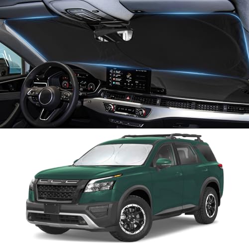 Image of Sun Shade for Nissan 2022-2026 Pathfinder Windshield Sunshade Sun Visor | Custom Fit Pathfinder Accessories Front Window Cover Shield Protector Block UV Ray Heat