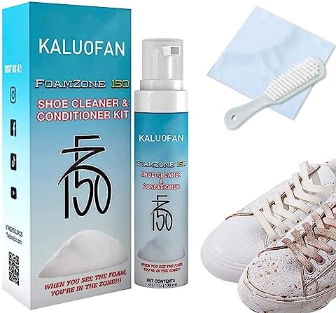 Soodyoow Nettoyant Chaussure, Kit Nettoyage Chaussure 200 Ml, Nettoyant Sneakers Avec Brosse Et Serviette, Mousse De Nettoyant Chaussure Adapté Aux Chaussures En Cuir, Toile, Tricot, Bottes