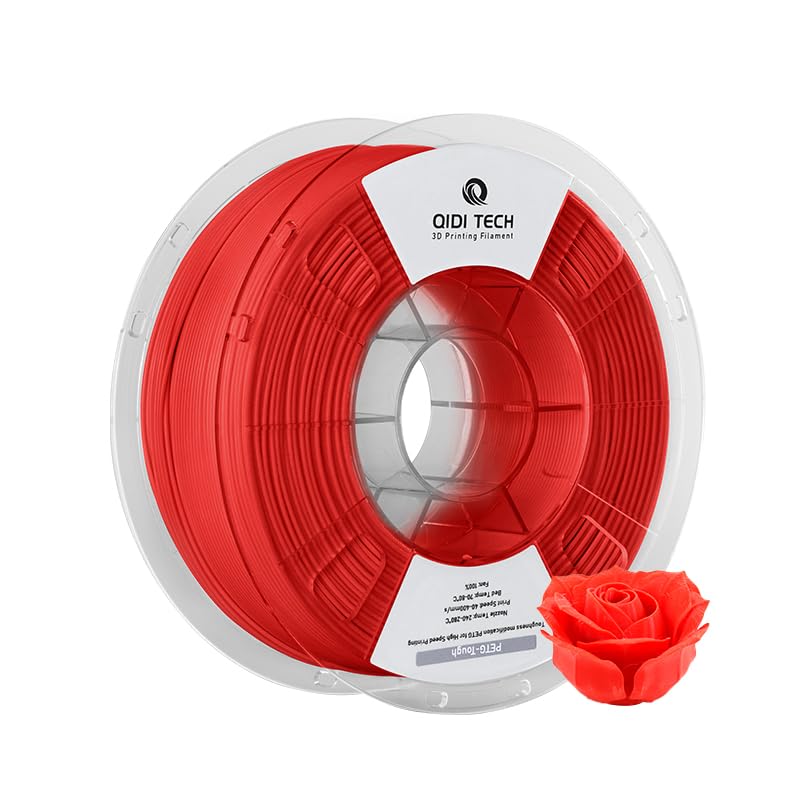 R QIDI TECHNOLOGY PETG-Tough 3D Printer Filament, Toughness PETG Filament 1.75mm, 3D Printing Filament 1kg Spool(2.2lbs), Suitable for Hyper Speed