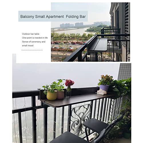 Table de balcon rabattable pour petit espace | Meuble suspendu pliable gain de place - 5