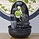 Zen’Light - Zimmerbrunnen Buddha Harmonie - Wasserbrunnen mit geräuschloser Pumpe - LED-Brunnen mit 2 Farben - Abnehmbarer Statue - Geschenkidee für Zen und Fengshui - Höhe: 40 cm