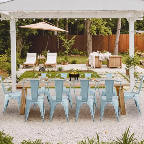 image for Furmax Metal Dining Chair Indoor Outdoor Use Stackable Chic Side Class