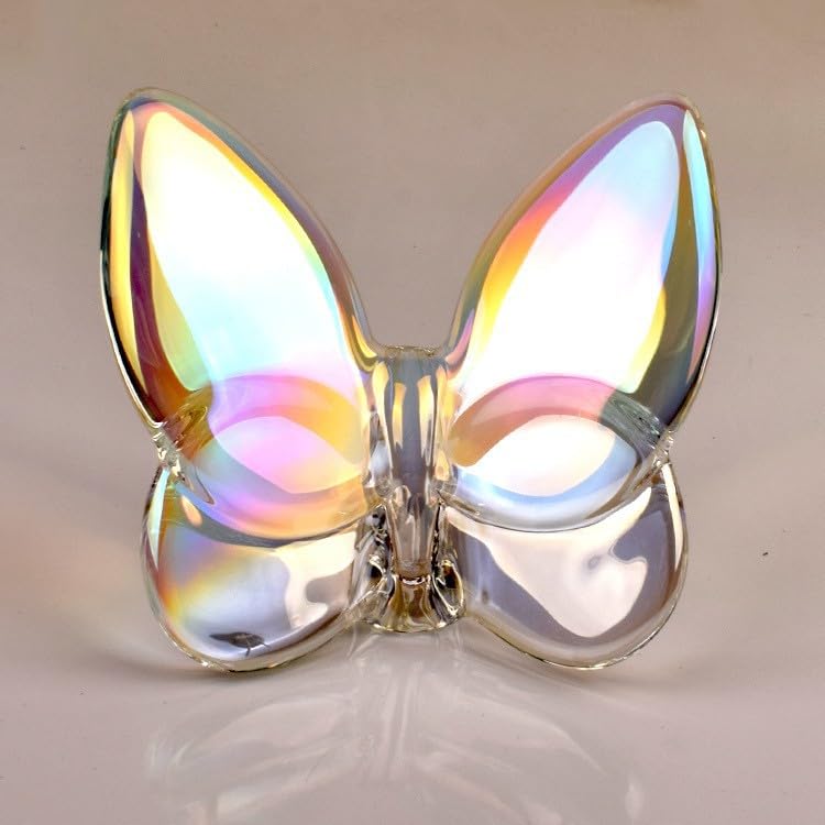 TANMESSOCrystal Butterfly Figurine Decor, Collectible Glass Butterfly Ornament for Home Decor, Animal Statues, and Gifts (Glossy Colorful,80 * 65mm)