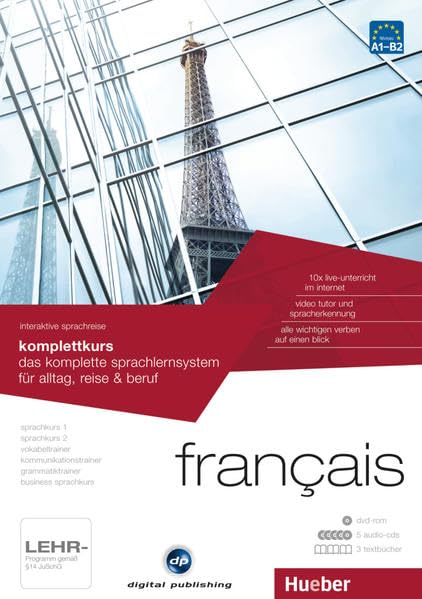 interaktive sprachreise komplettkurs français: das komplette sprachlernsystem für alltag, reise & beruf / Paket: 1 DVD-ROM + 5 Audio-CDs + 3 ... für Alltag, Reise und Beruf. Niveau A1-B2