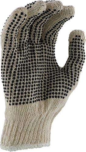 West Chester 30010 Pvc Dotted String Knit Glove, Work, Large, Off White With Black Dots #TOP2