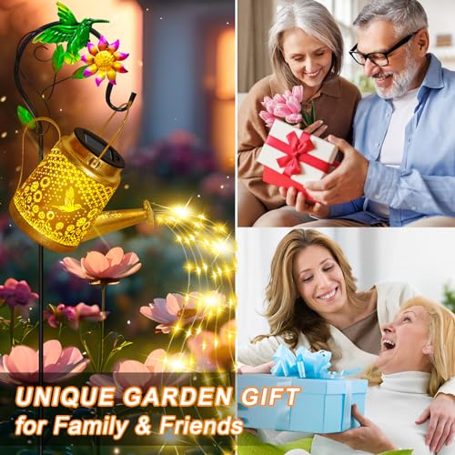 ostritec Hummingbird Solar Lanterns Garden Decor, Outdoor Waterproof Watering Can with Shepherd Hook, Solar Garden Decor for Yard Outdoor Pathway, Gifts for Women Mom Grandma Birthday Mothers Day by ostritec - Image 5