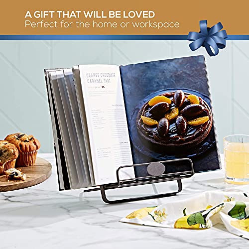 Metal Cookbook Holder Stand Regal Trunk & Co, Adjustable & Foldable Recipe Book Holder, Decorative Cookbook Stand For Kitchen Counter, Cook Book Holder Open For Reading Hands Free For Her Or Him #TOP7
