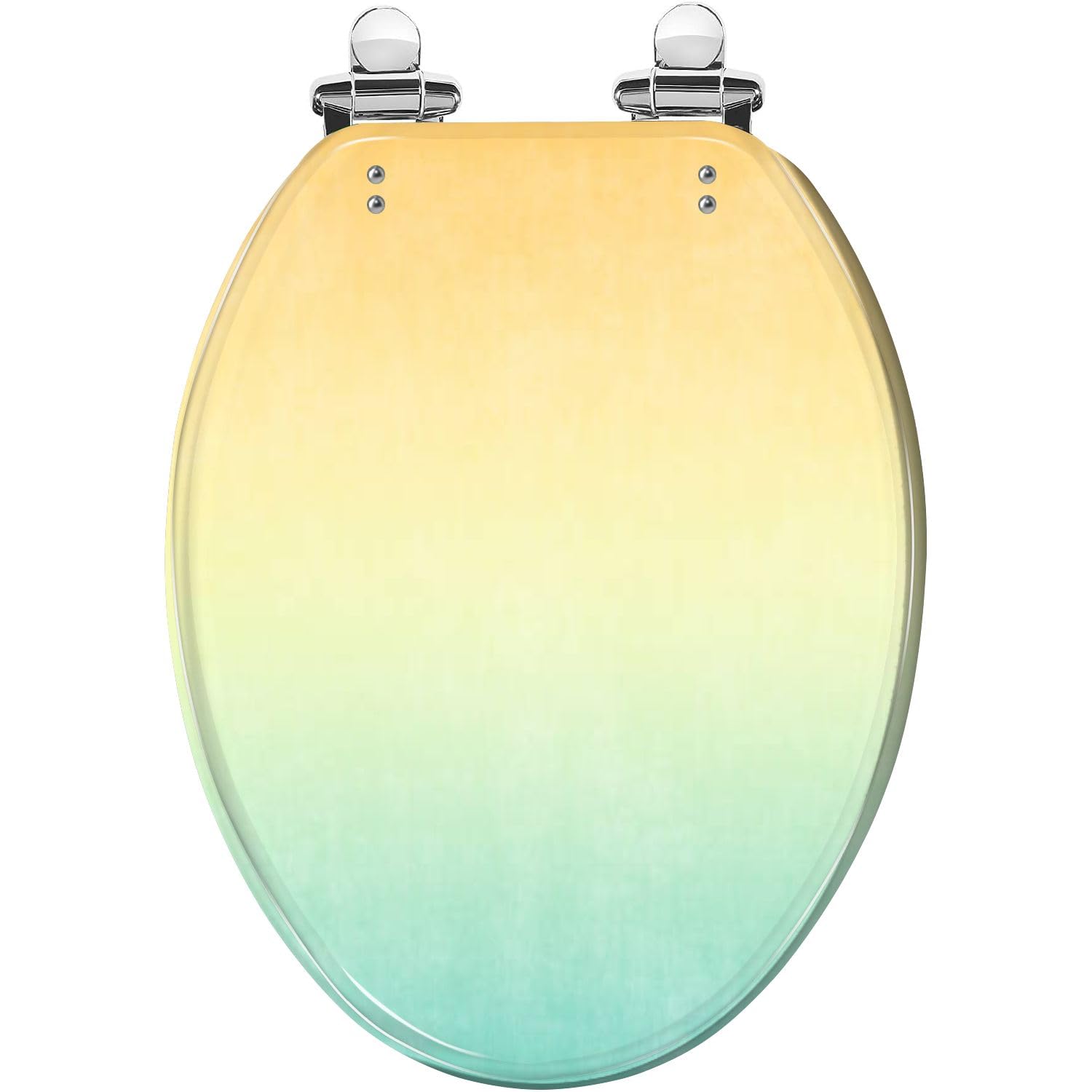 Elongated Toilet Seat Autumn Orange Yellow Green Pale Grunge Colorful Pattern Abstract Resin Toilet Seat Slow Quiet Close with Quick-Release Hinges Toilet Seat with Cover Easy to Clean Install