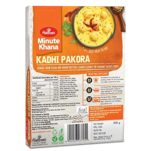 Image of Haldiram's Kadhi Pakoda 300g x 3 | Minute Khana Kadhi Pakoda 300 Gm | Quick Meals | Delicious Instant Food | Ready to Eat | Easy-to-Prepare Meals & Microwaveable | Ready to Cook Food