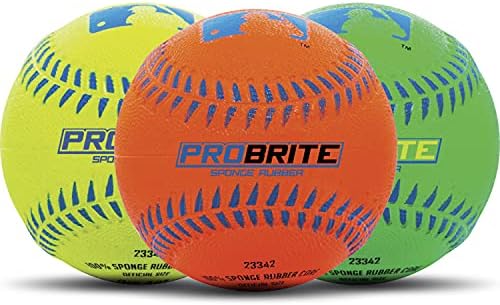 Franklin Sports – Pro Brite – Neon Rubber Teeball – MLB – Youth Tball – Baseball + Softball – Indoor & Outdoor Use
