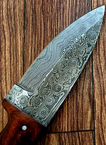 Tz Knives Bz-01 Custom Handmade Damascus Bush Craft Knife Combination Of Bone, Horn& Walnut Wood #TOP3