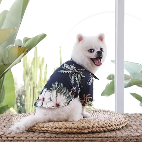 4 Pieces Hawaiian Dog Shirts Hawaiian Pet Dog T Shirts With Coconut Tree Print Summer Breathable Pet Clothes Hawaiian Pet Apparel Suit For Small To Medium Dog And Cat (Medium, Hawaiian -Coconut Tree) #TOP2