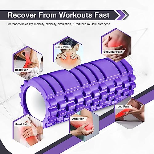Massage Foam Roller,Eva Yoga Roller For Deep Tissue Muscle Massage Stick,Massage Trigger Point Foam Roller,Fitness Roller,Relaxation Roller, Purple #TOP4