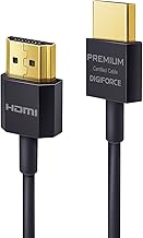 DIGIFORCE HDMI スリム ケーブル 0.9m ARC 対応 4K × 2K 対応 【 HDMI 2.0 認証品 】 ブラック