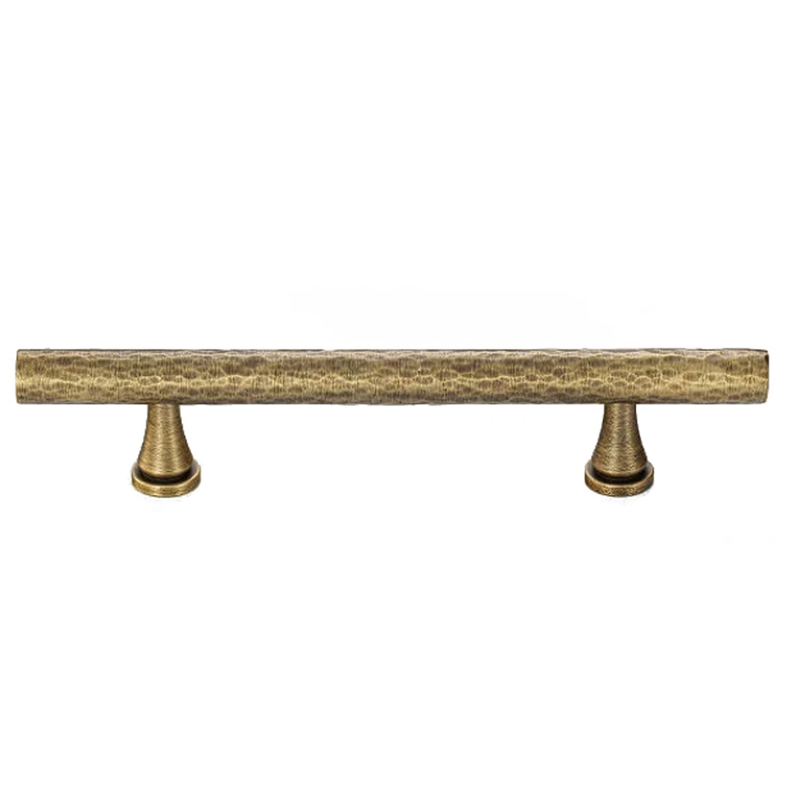 Chenhoju One Color Antique Bronze Hammered Cabinet Pulls T-Type Double Hole Options Ideal For Dressers, Wardrobes, Kitchen Cabinets Cabinet Pulls(158Mm)