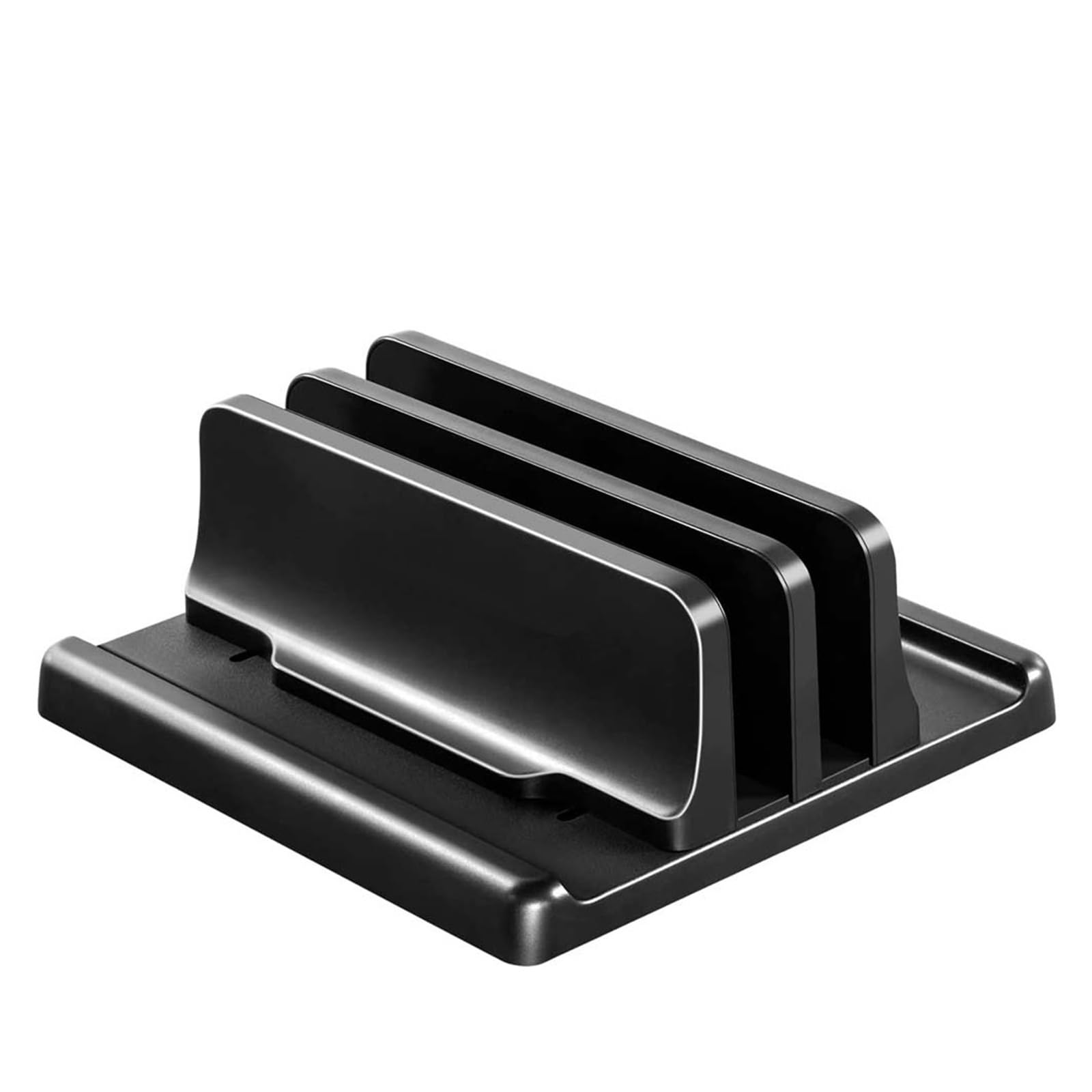 Support vertical pour ordinateur portable avec base réglable en plastique à 2 slots pour bureau