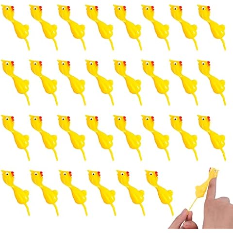 Fuyamp 30 Pcs Slingshot Chicken Stretchy Flying Chickens Flick Toy, Sticky Rubber Chickens Flying Chicken Sling Flick Chicken Slingshot Stretchy Chicken Toy Gifts for Kids Cover