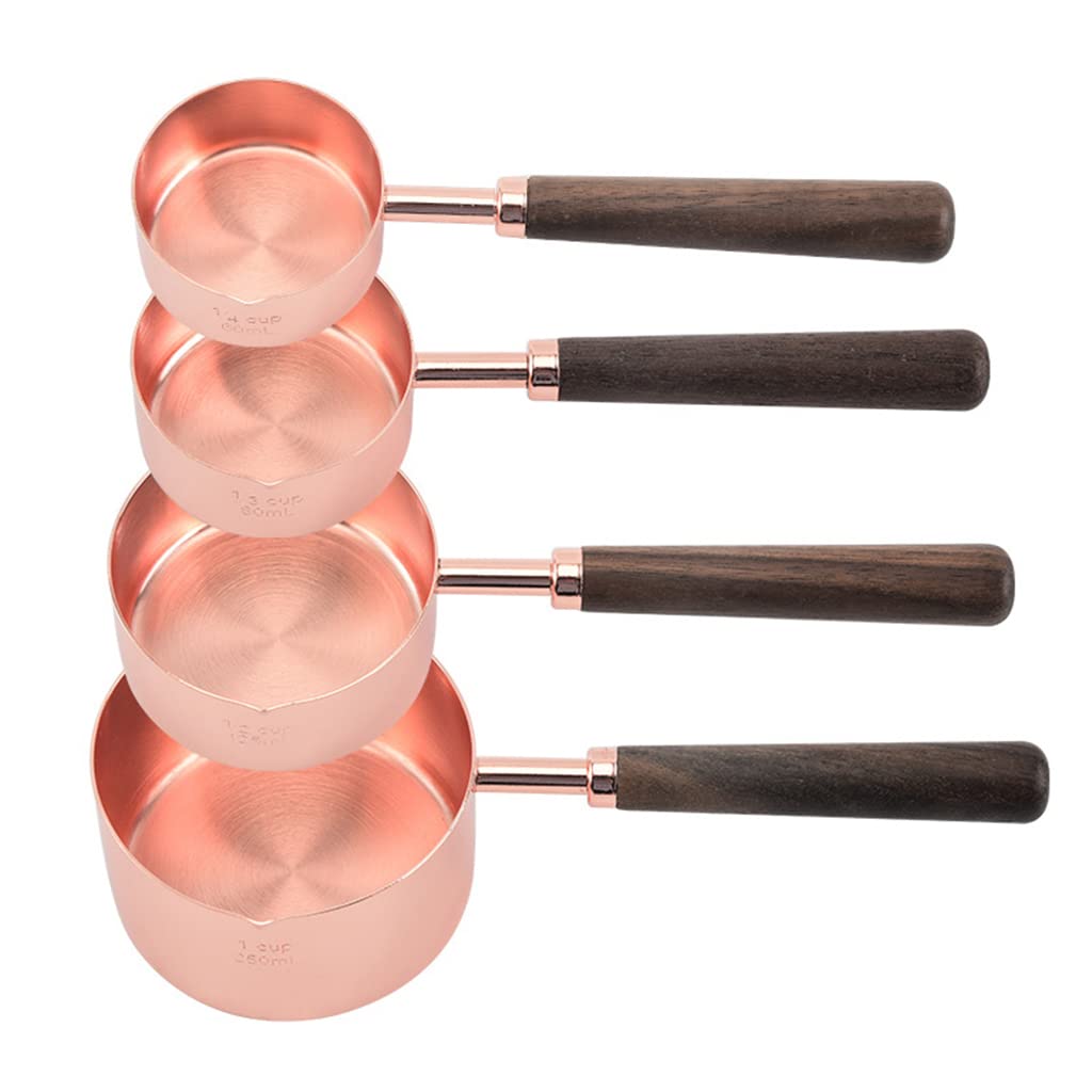 Yhplxyuus 4 PCS Stainless Steel Metal Measuring Cups/Spoons for Dry or Liquid Stackable Kitchen Cooking or Baking Measuring Gadget Spoons Set