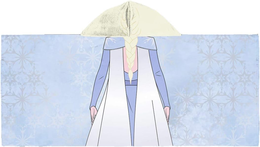 Disney Frozen 2 You Be Elsa Hooded Bath/Pool/Beach Towel - Super Soft & Absorbent Fade Resistant Cotton Towel, Measures 22 inch x 51 inches (Official Disney Product)