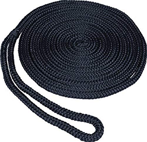 SeaSense Solid Braid MFP Dock Line, 1/2-Inch x 15-Feet, Black