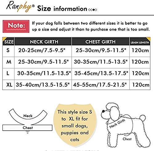 Ranphy Hundegeschirr aus Wildleder mit glitzernden Strasssteinen, kein Ziehen, mit Schleife, weiche Haustierweste mit Leine, verstellbar, für kleine Hunde, für Spaziergänge, Training, Wandern, Rosa,