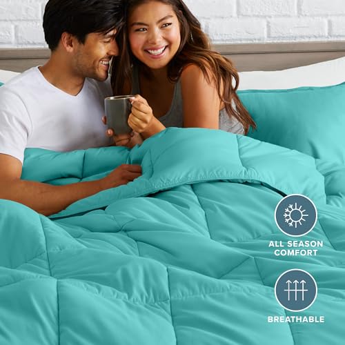Image of Bare Home Comforter Set - Queen Size - Ultra-Soft - Goose Down Alternative - Premium 1800 Series - All Season Warmth (Queen, Turquiose)