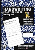 Handwriting Practice Paper Writing Pad: School Marble Blue - Kids Primary Journal Writing Tablet...