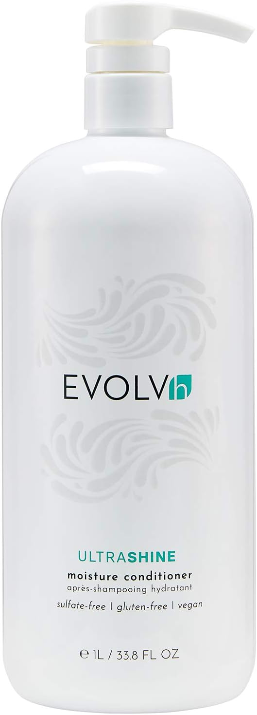 EVOLVh - Natural UltraShine Moisture Conditioner | Vegan, Non-Toxic, Clean Hair Care (33.8 fl oz | 1 L)
