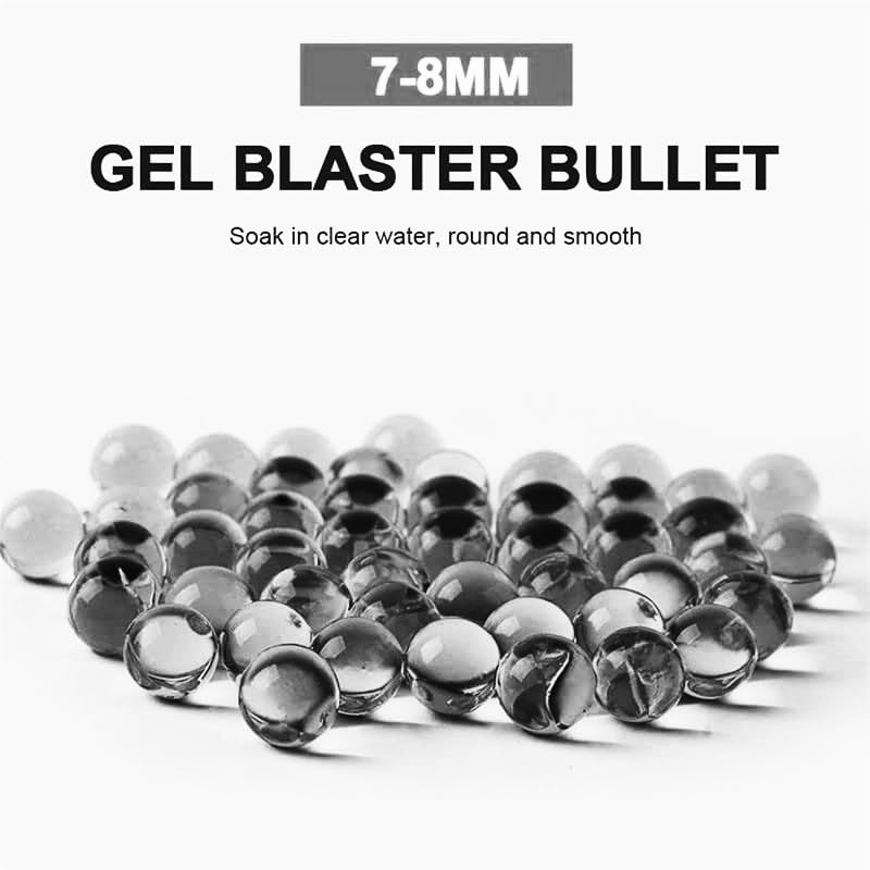 Image of COOLCOLD Gel Blaster Refill Ammo - 20,000 Rounds of 7-8mm Non-Toxic Water Beads for Gel Guns - Safe for Adults 15+ - Transparent Blue Gel Bullets - Pack of 2 - Also Ideal as Home Decor Vase (Black)