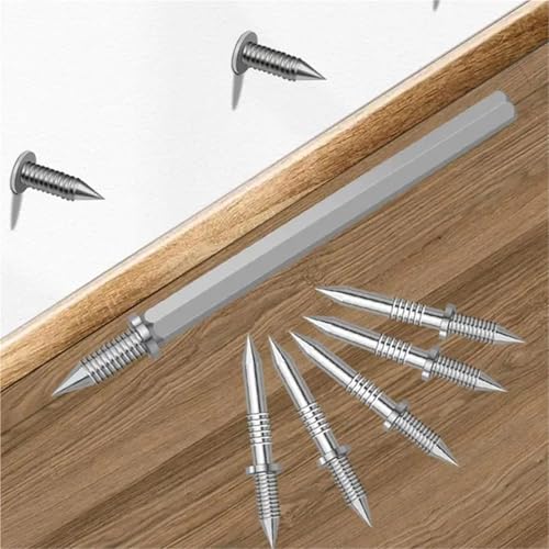 Clavos de Suelo Dobles 200 piezas, clavo doble para paneles de madera sin marcas, clavo invisible para molduras y zócalos de madera maciza miniatura 4