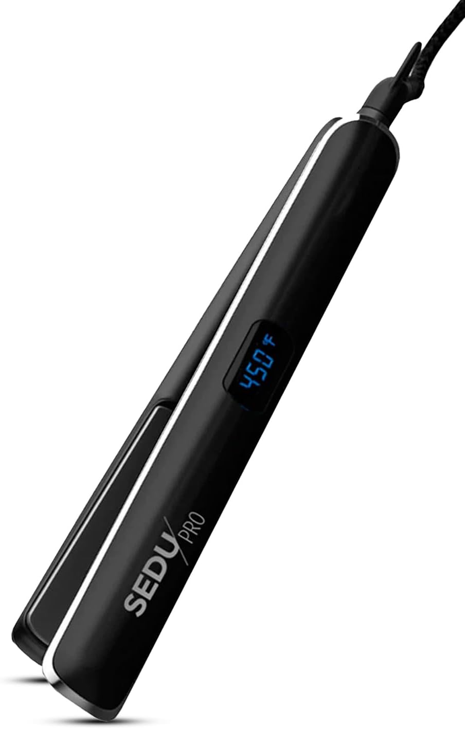 SeduPro 1’’ Styling Flat Iron with StyleShield Technology for Professional Salon and Home Use, Digital Temperature Display, Titanium Heating Core - Black