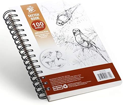 TBC Sketch Book A5 Spiral Bound Sketchbook Blank Drawing Books 200 Pages (100 Sheets) Art Paper Sketching Pad for Kids Professional Adults Beginners Children