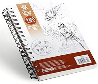 TBC Sketch Book A5 Spiral Bound Sketchbook Blank Drawing Books 200 Pages (100 Sheets) Art Paper Sketching Pad for Kids Professional Adults Beginners Children