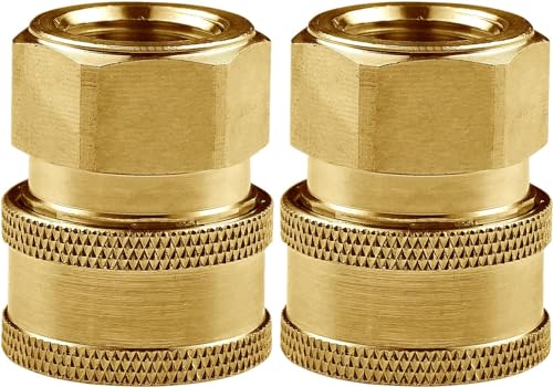 Image of TUQO Brass Quick Coupler /Adaptor for High Pressure Washer /Use for Foam Lance, Quick Nozzle, Under Carriage Clearer Attachment, etc. (Pack of 2) (3 /8 inch)