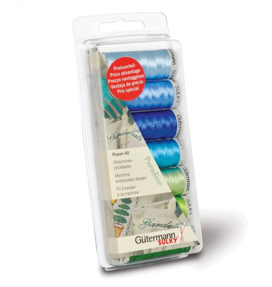 Gutermann Machine Embroidery Rayon 40 Thread Set 200m Paradise - per Pack of 7
