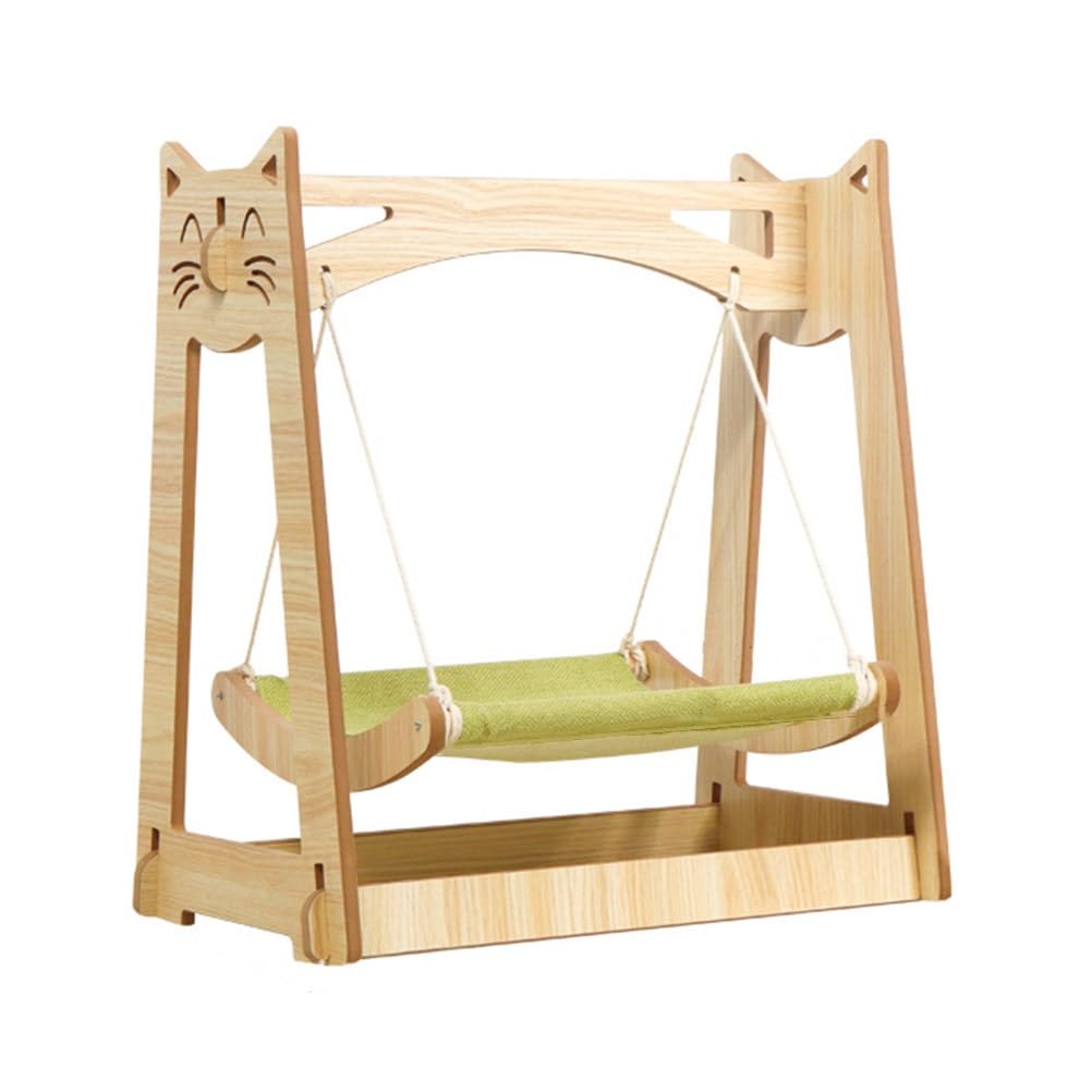 Hölzerne Katzenhängematte - Schaukelbett Für Kleine & Mittelgroße Katzen