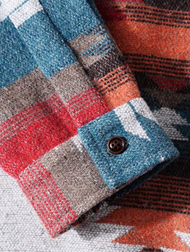 Image of ZAFUL Unisex Plaid Flannel Shirt Jacket Button Down Long Sleeve Pocket Coat Outwear | Mens Fall Clothes Lightweight Long Sleeve Button Down Flap Pocket Jacket Tops for Fall&Winter 2026