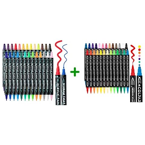 colpart 52 PCS Dual Tip Acrylic Paint Pens Cover